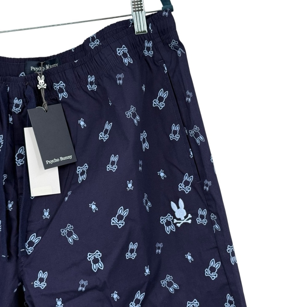 Psycho Bunny Mens XL Allover Bunny Print Pajama Lounge Pants Navy NWT
